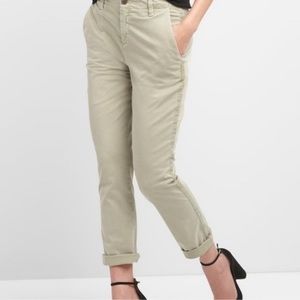 Gap women’s girlfriend chino khakis with ribbon pinstripe cotton tan pants